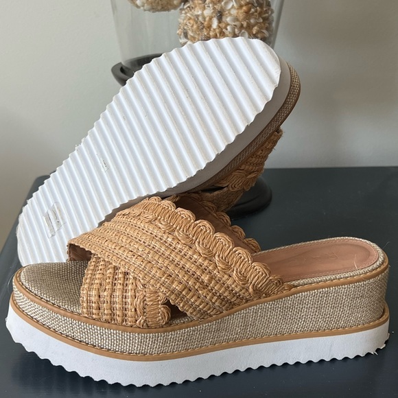 RAYE platform slides wedge Sandals in Natural Resolve-9 - Picture 4 of 5